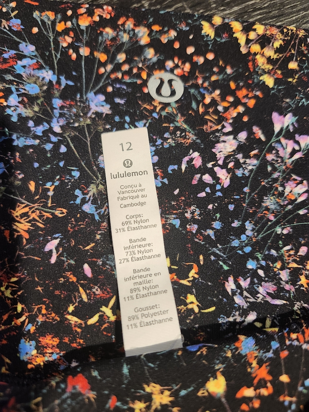 lululemon athletica Black Splatter Print Leggings with Multicolor Accents - Picture 2 of 5